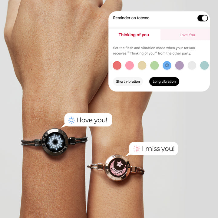 Sun&Moon Touch Bracelets with Snake Chain