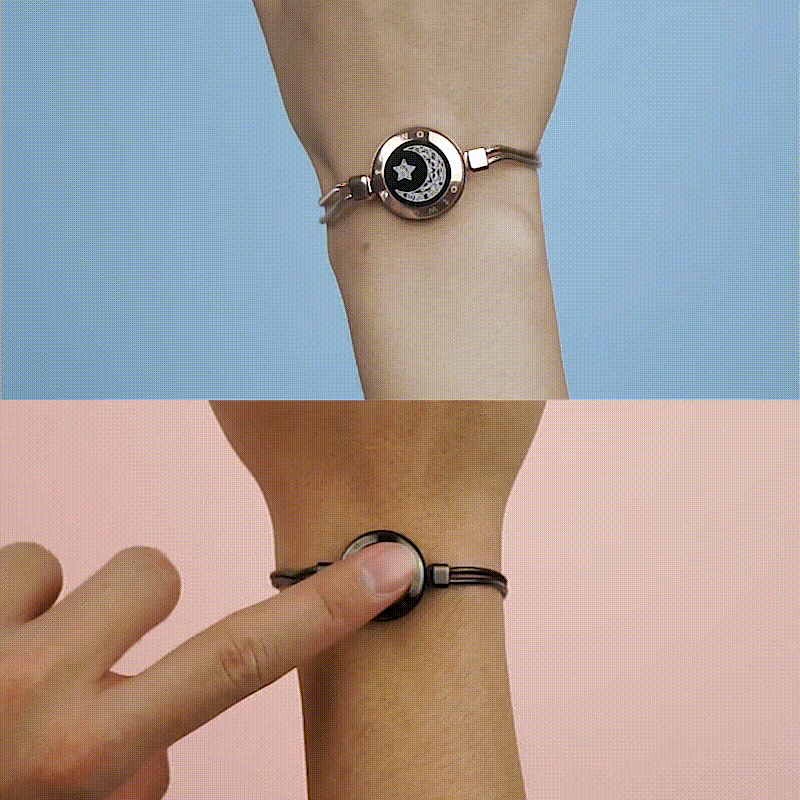 Sun&Moon Touch Bracelets with Snake Chain