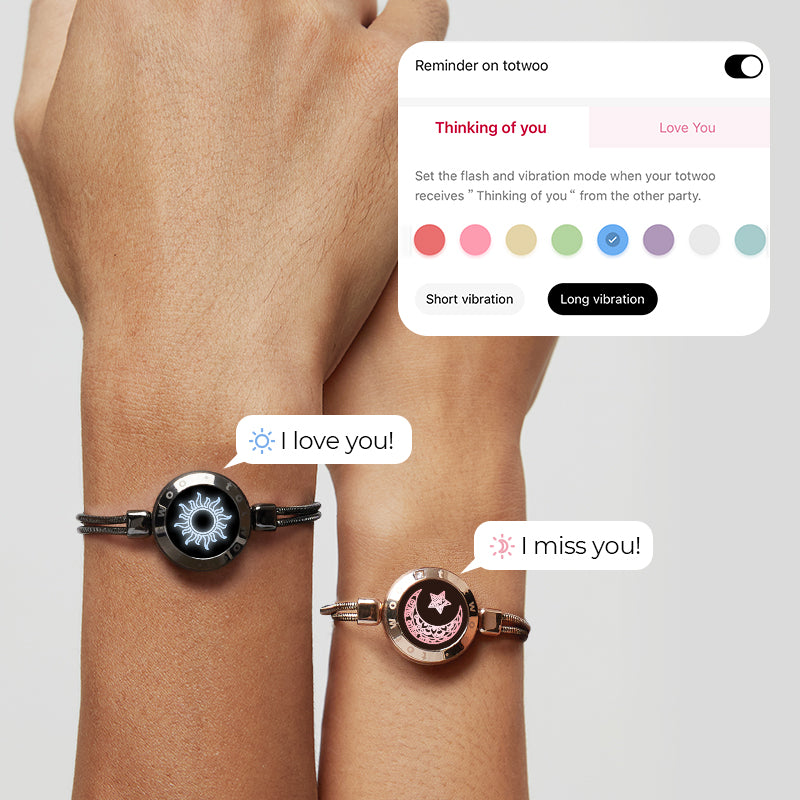 Sun&Moon Touch Bracelets with Snake Chain