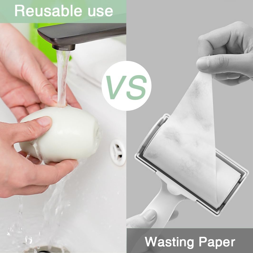 Reusable and Washable Portable Lint Roller - Strong Adhesive for Pet Hair & Dust Removal from Clothes and Furniture