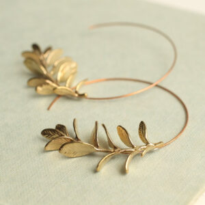 Rosemary Leaf Hoop Earrings