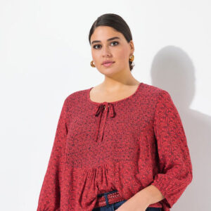 Allover Print Smocked Blouse
