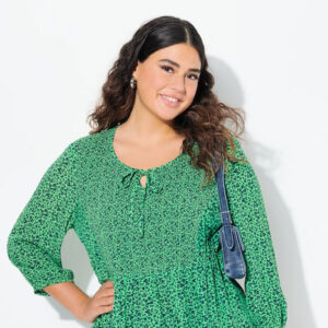 Smocked 3/4 Sleeve Floral Blouse